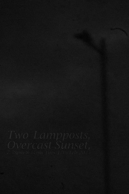 Movie poster for Two Lampposts, Overcast Sunset, 7.58pm-8.34pm Tues 17th Feb 2025 (2025)