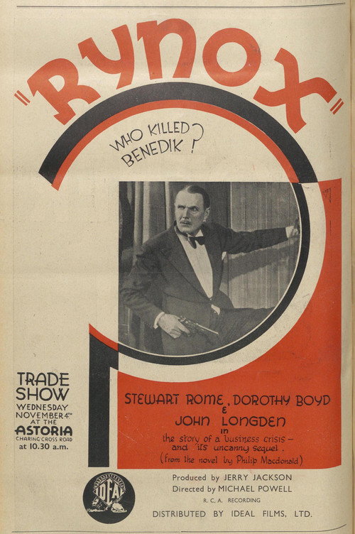 Movie poster for Rynox (1931)