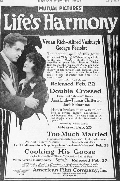 Movie poster for Life's Harmony (1916)