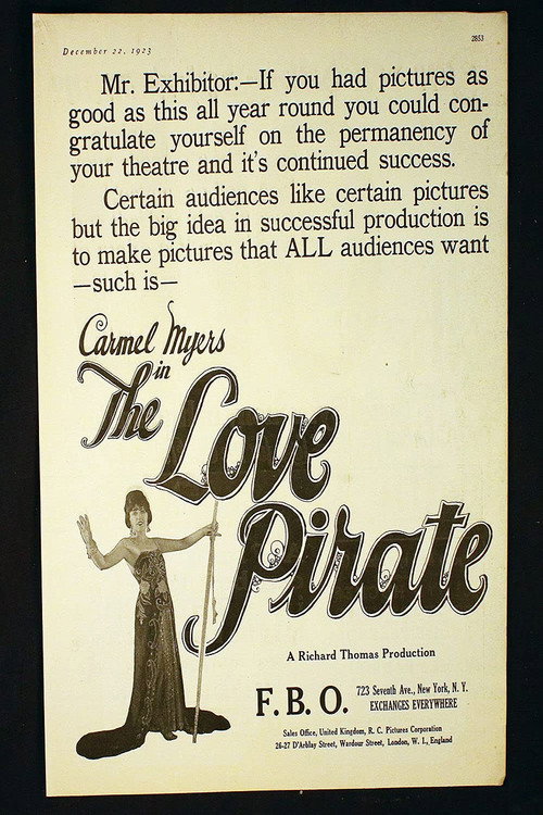 Movie poster for The Love Pirate (1923)