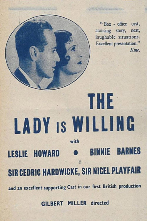 Movie poster for The Lady Is Willing (1934)