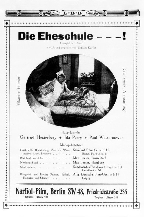 Movie poster for Die Eheschule (1917)