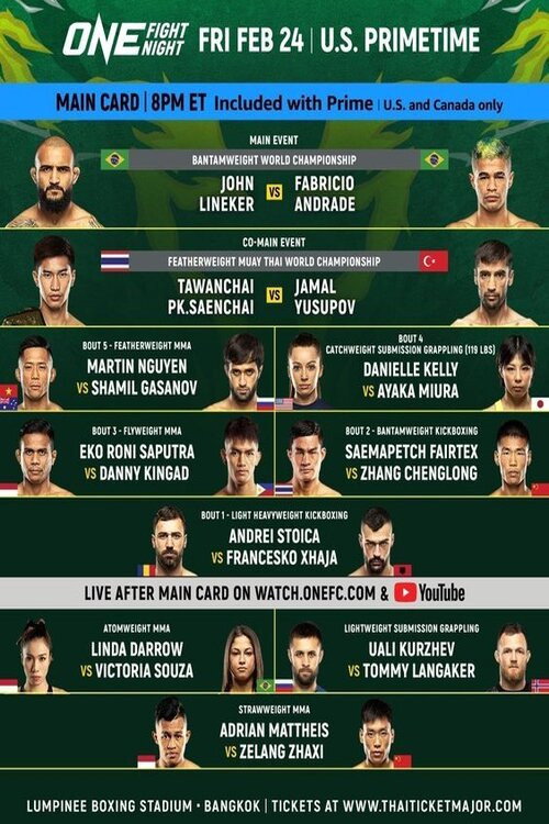 Movie poster for ONE Fight Night 7: Lineker vs. Andrade II (2023)