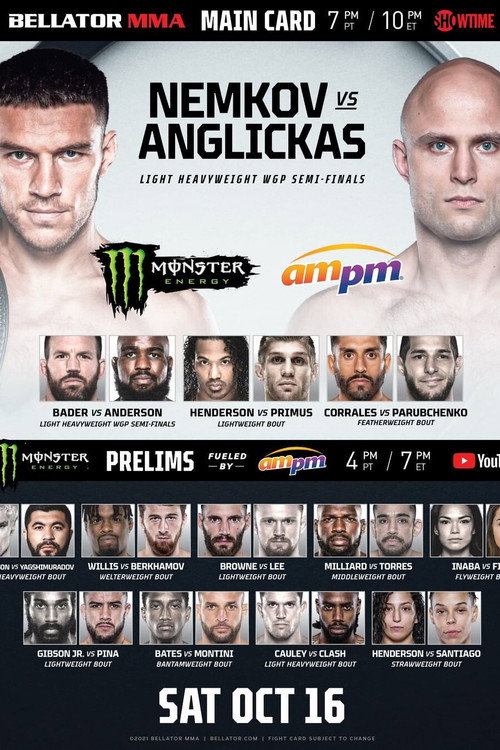 Movie poster for Bellator 268: Nemkov vs. Anglickas (2021)