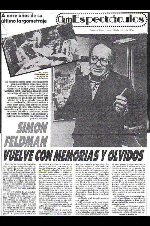 Movie poster for Memorias y olvidos (1987)
