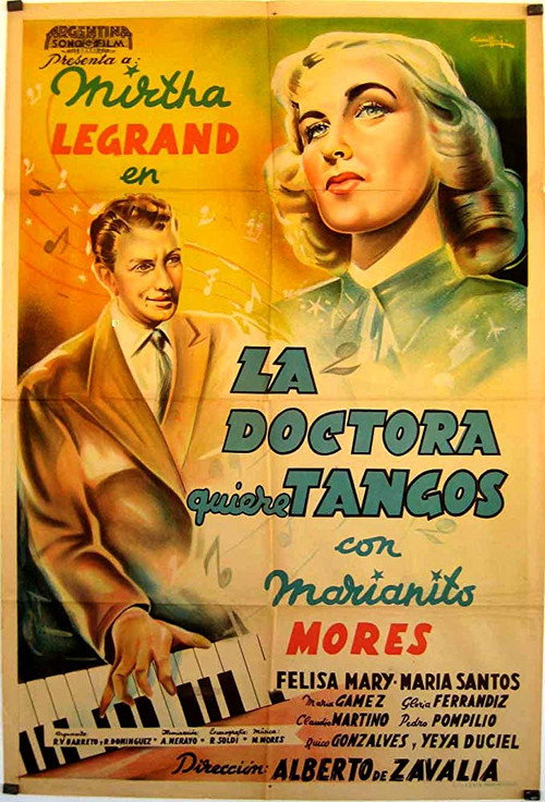 Movie poster for La doctora quiere tangos (1949)