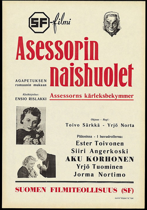 Movie poster for Asessorin naishuolet (1937)