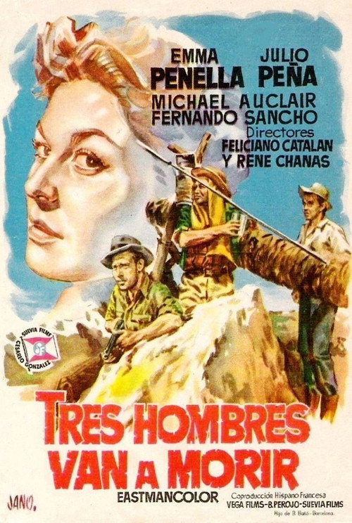 Movie poster for Tres hombres van a morir (1955)