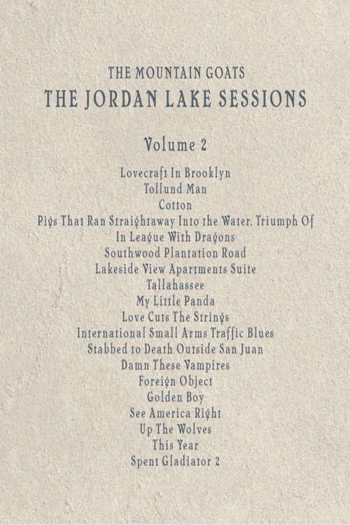 Movie poster for the Mountain Goats: the Jordan Lake Sessions (Volume 2) (2021)