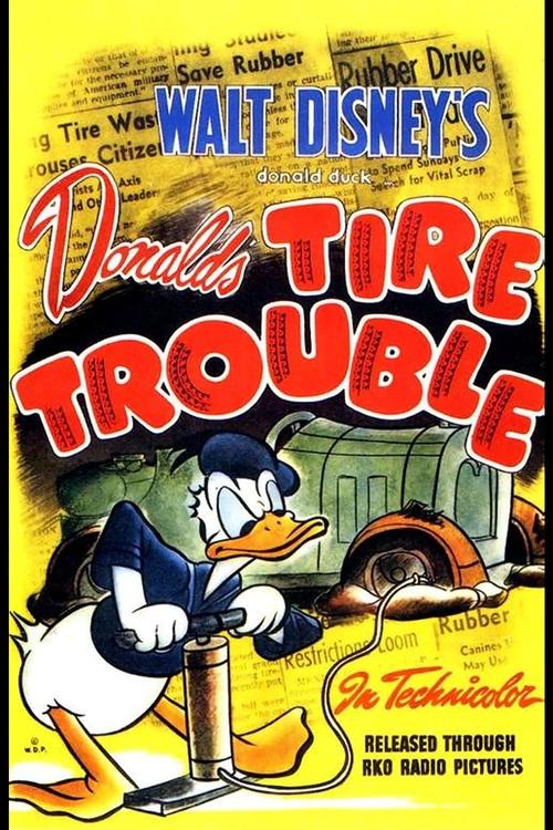 Movie poster for Donald's Tire Trouble (1943)