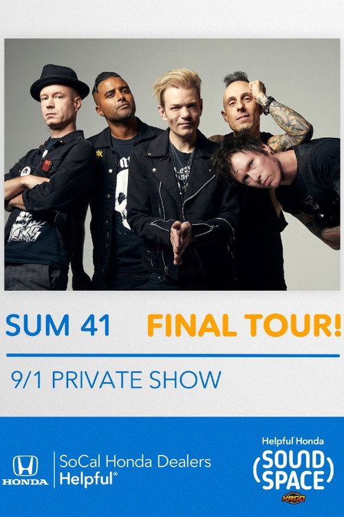 Movie poster for Sum 41 live in the Helpful Honda Sound Space at KROQ, Los Angeles, CA, USA (2024)