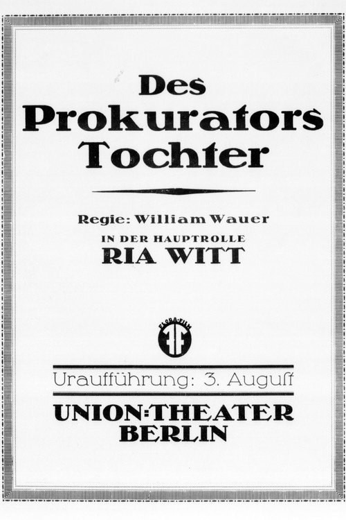 Movie poster for Des Prokurators Tochter (1917)