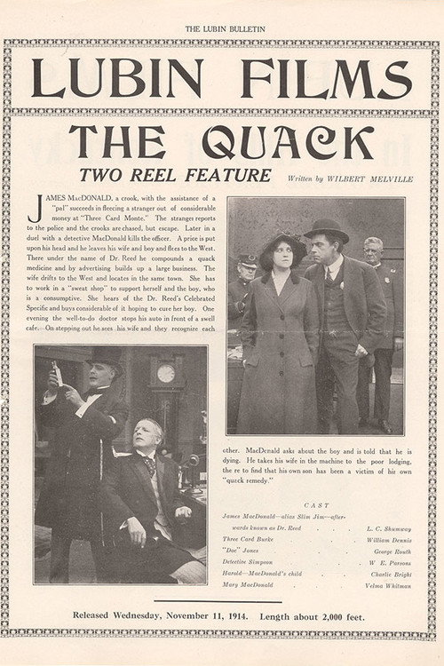 Movie poster for The Quack (1914)