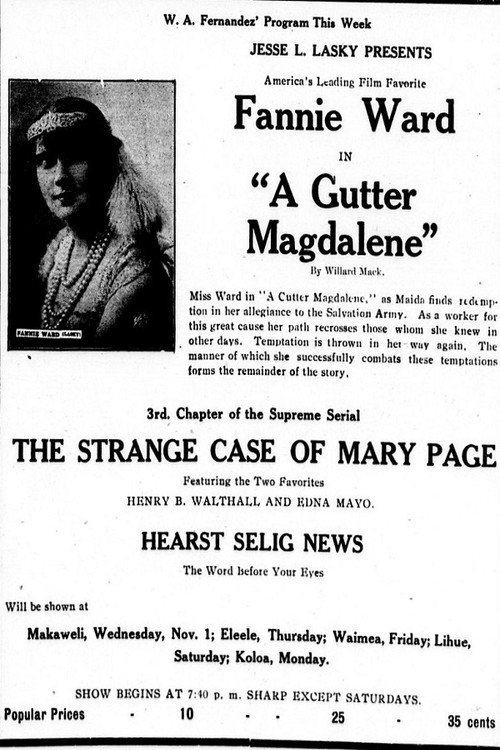 Movie poster for A Gutter Magdalene (1916)