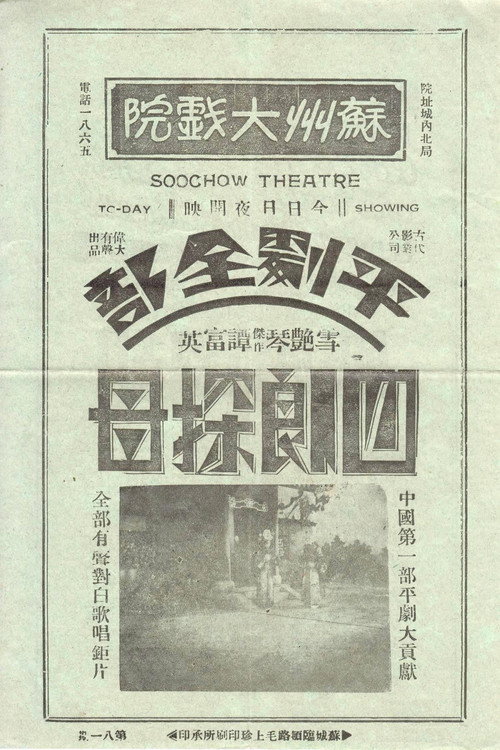 Movie poster for 四郎探母 (1933)