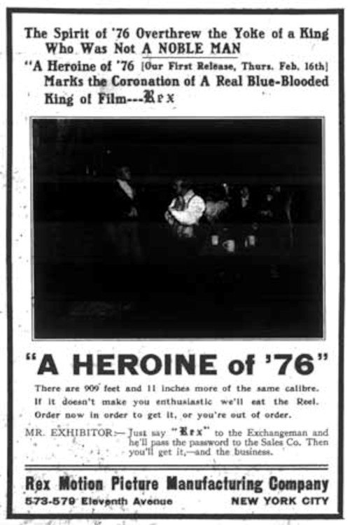 Movie poster for A Heroine of '76 (1911)