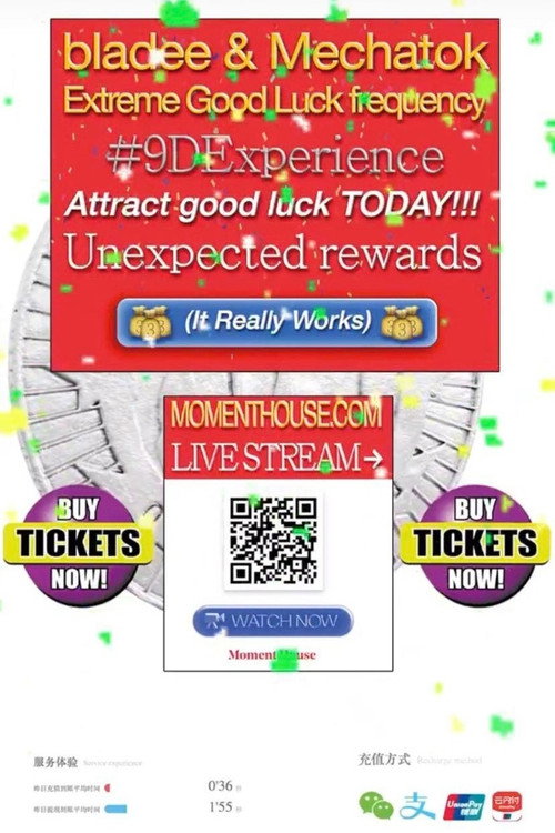 Movie poster for bladee & Mechatok’s Extreme Good luck frequency #9DExperience Attract good luck TODAY!!! Unexpected rewards (It Really Works)