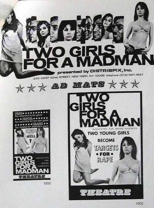 Movie poster for Two Girls for a Madman (1968)