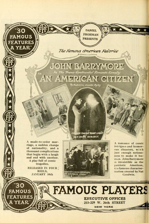 Movie poster for An American Citizen (1914)