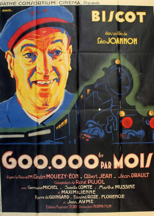 Movie poster for 600,000 francs per month (1933)