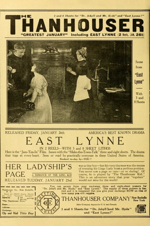 Movie poster for East Lynne (1912)