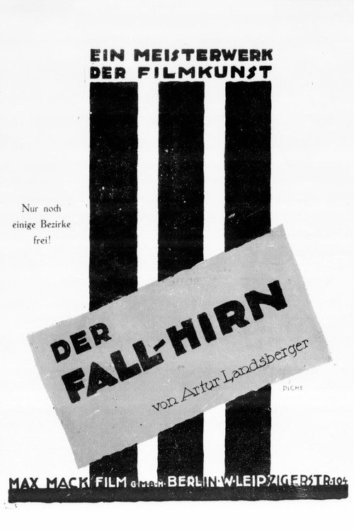 Movie poster for Der Fall Hirn (1917)
