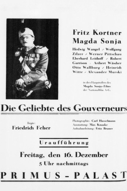 Movie poster for Die Geliebte des Gouverneurs (1927)
