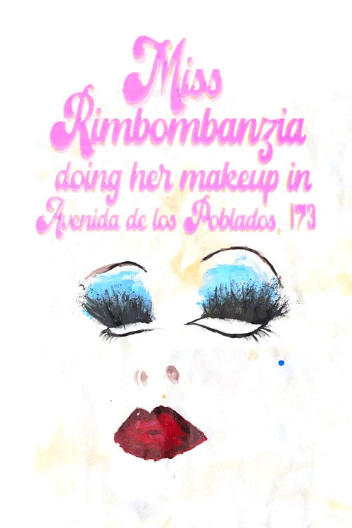 Movie poster for Miss Rimbombanzia doing her makeup in Avenida de los Poblados, 173 (2025)