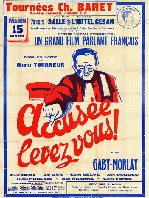 Movie poster for Accused, Stand Up! (1930)