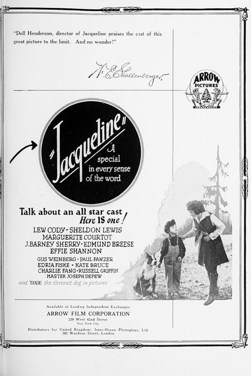 Movie poster for Jacqueline, or Blazing Barriers (1923)
