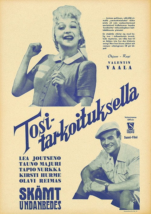 Movie poster for Tositarkoituksella (1943)