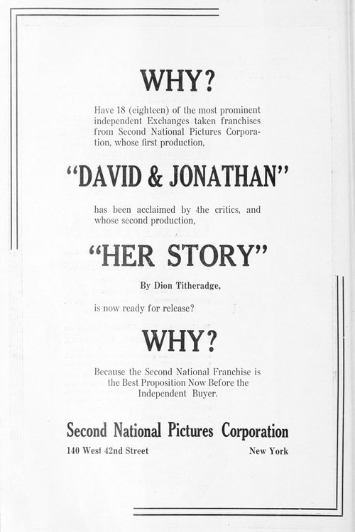 Movie poster for Her Story (1920)