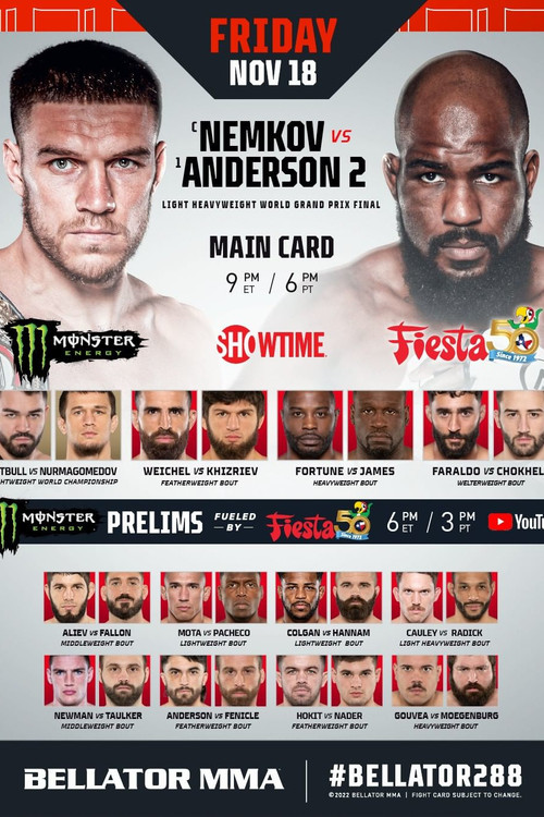 Movie poster for Bellator 288: Nemkov vs. Anderson 2 (2022)
