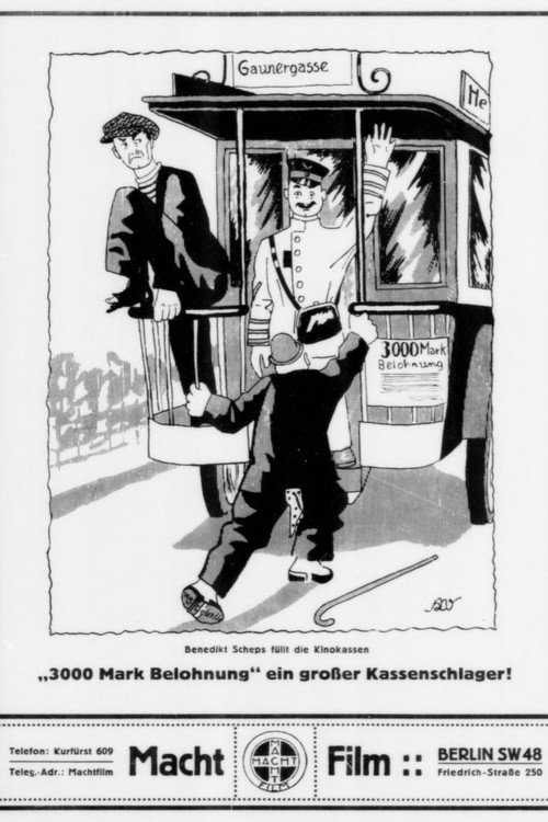 Movie poster for 3000 mark reward (1918)