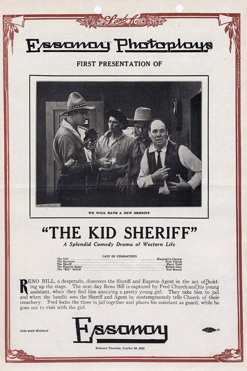 Movie poster for The Kid Sheriff (1913)