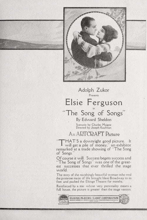 Movie poster for The Song of Songs (1918)