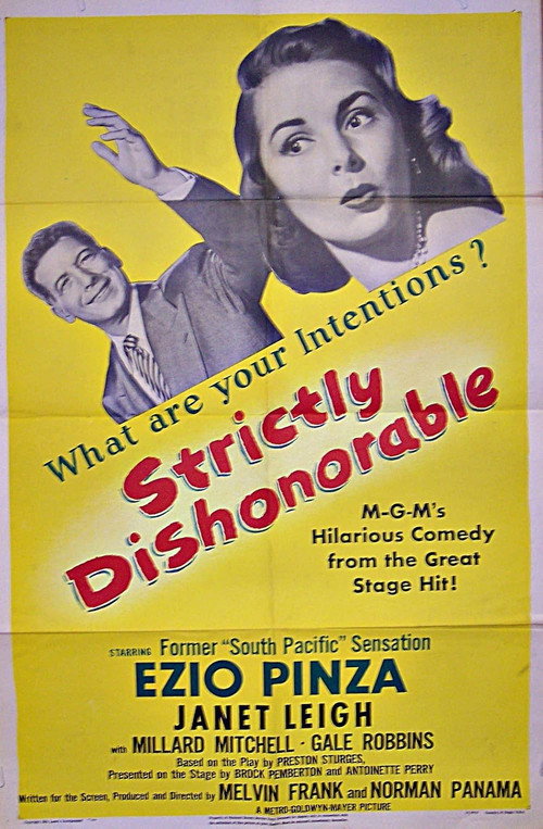 Movie poster for Strictly Dishonorable (1951)