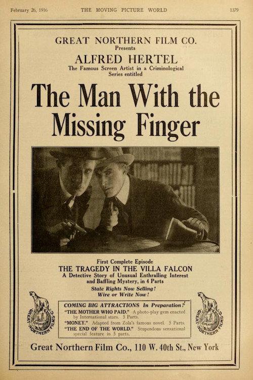 Movie poster for The Man with the Missing Finger (1915)
