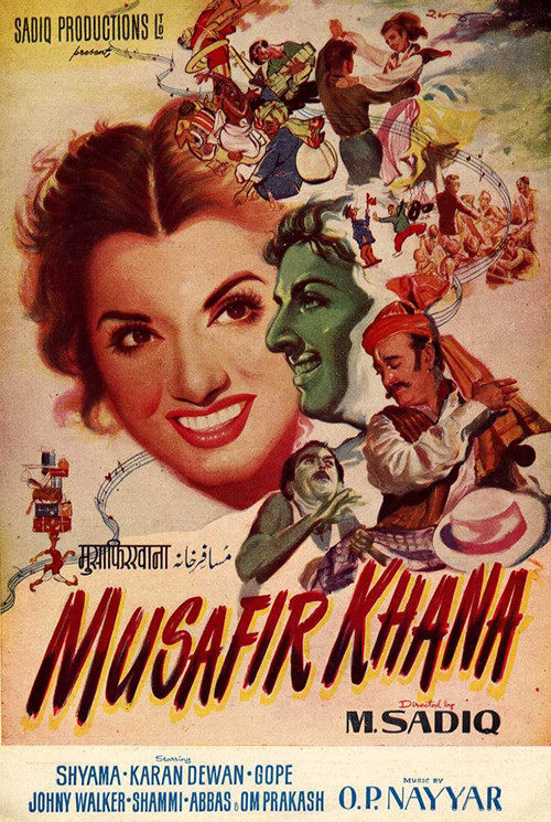 Movie poster for Musafir Khana (1955)