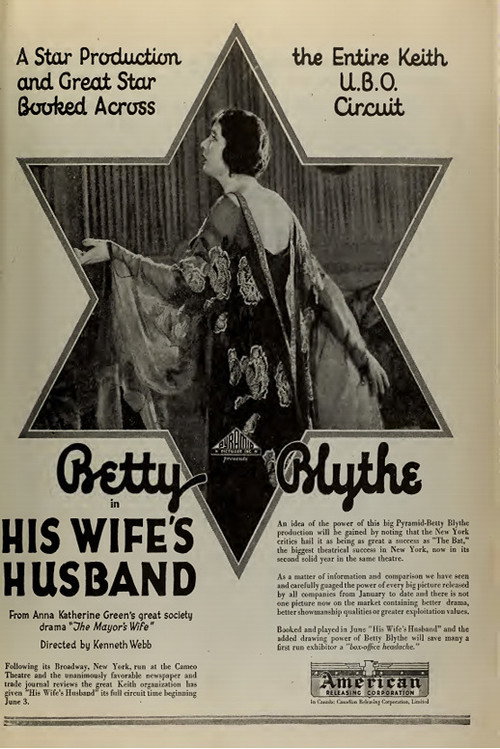 Movie poster for His Wife's Husband (1922)