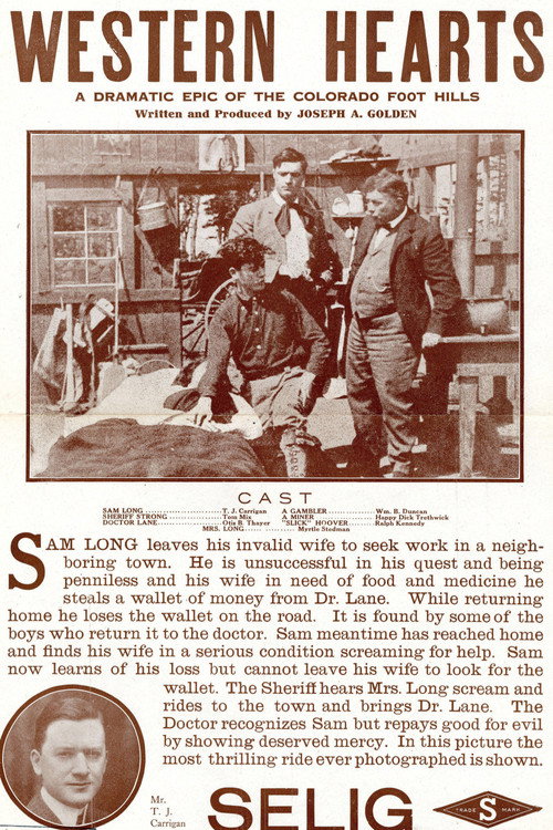 Movie poster for Western Hearts (1911)