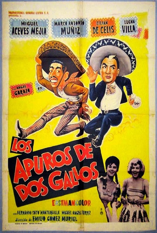 Movie poster for Los apuros de dos gallos (1963)