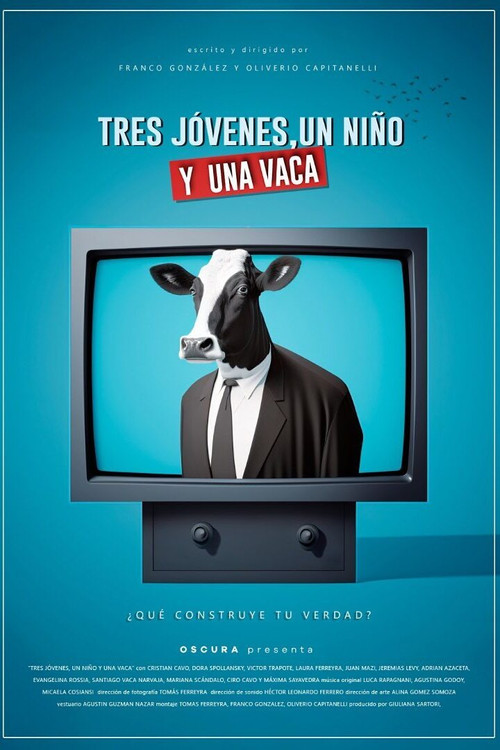 Movie poster for Tres jóvenes, un niño y una vaca (2025)