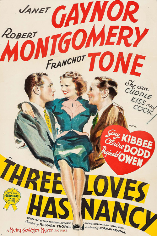 Movie poster for Three Loves Has Nancy (1938)