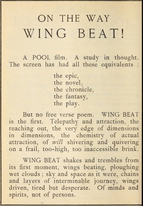 Movie poster for Wing Beat (1927)