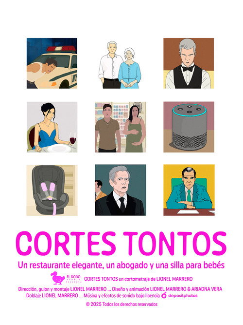 Movie poster for Cortes tontos: un restaurante elegante, un abogado y una silla para bebés (2025)