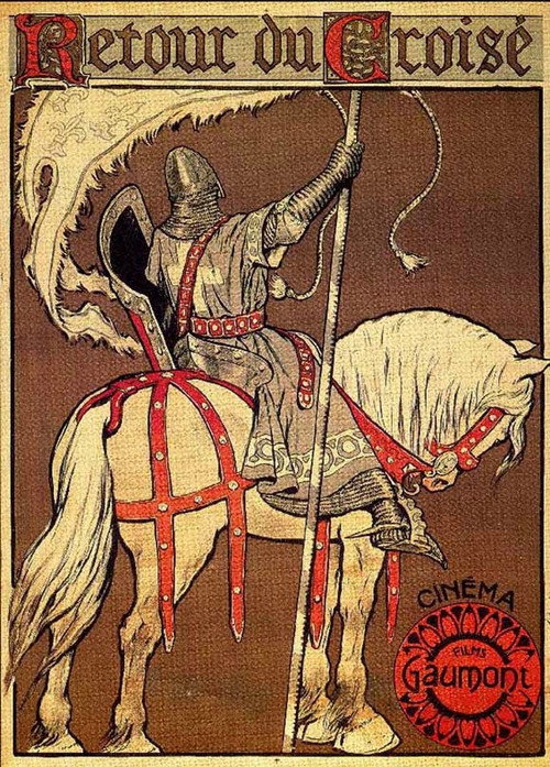 Movie poster for The Return of the Crusader (1908)