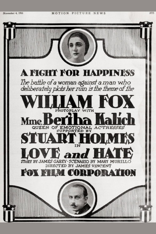 Movie poster for Love and Hate (1916)