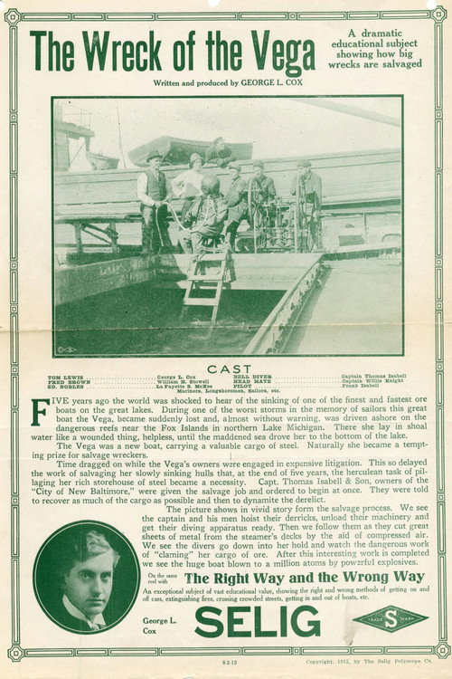Movie poster for The Wreck of the Vega (1912)