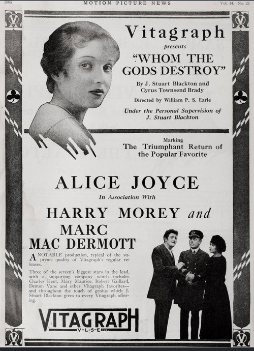 Movie poster for Whom the Gods Destroy (1916)
